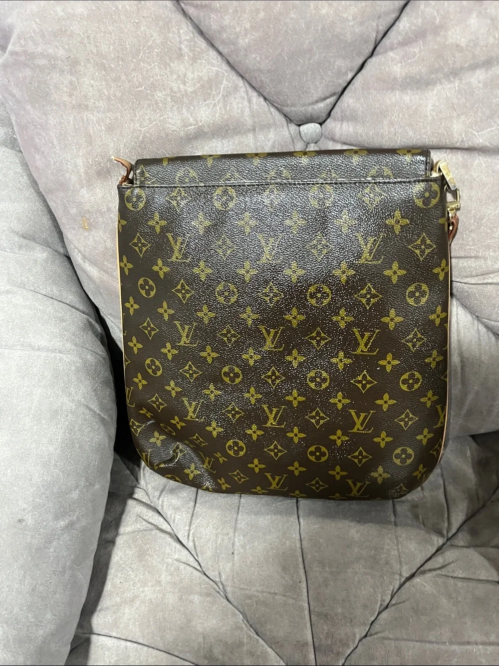 Louis Vuitton Monogram Canvas Messenger Bag in Brown and Gold